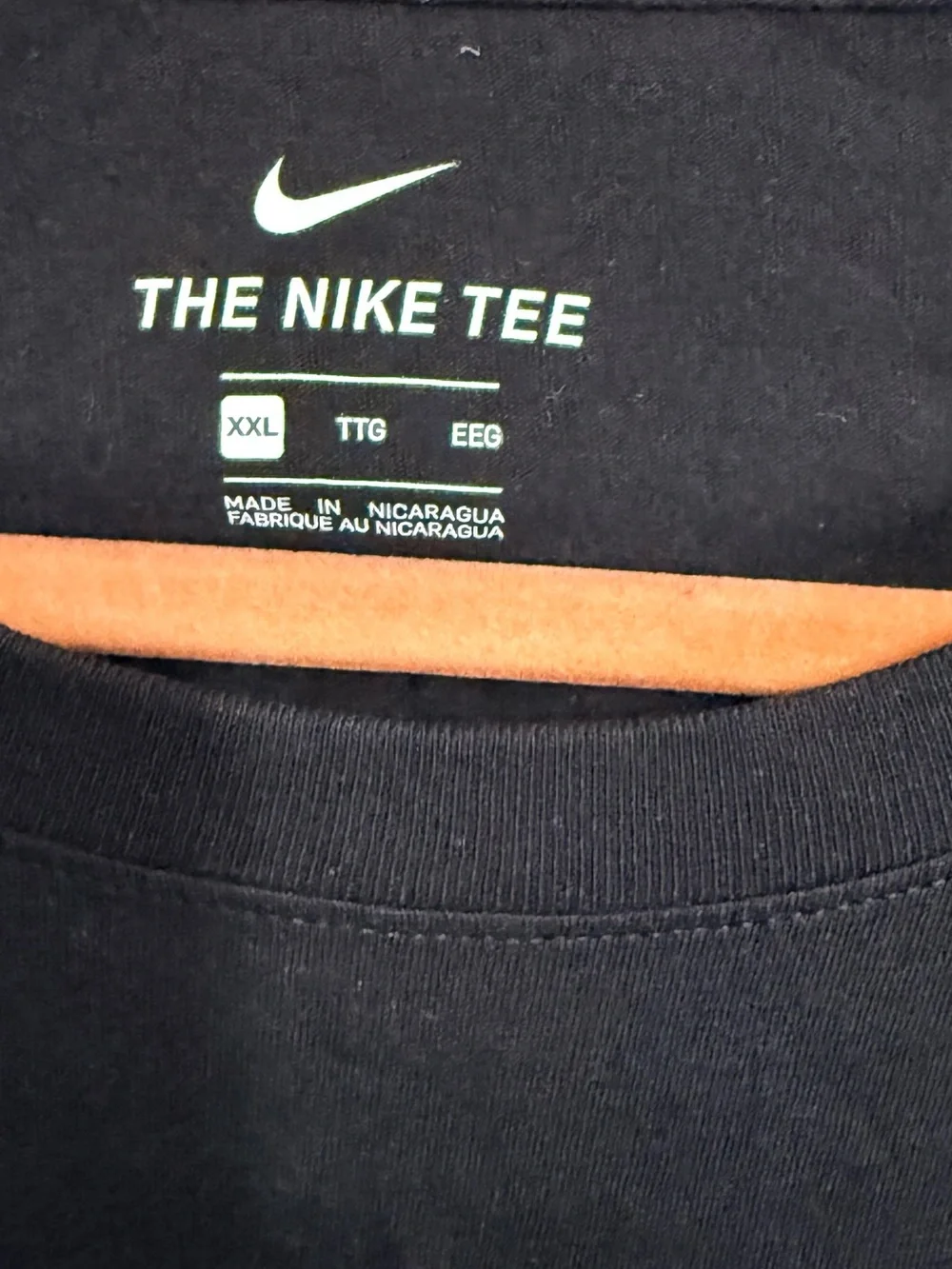Nike Black Tee with Orange Neck Liner tags never worn